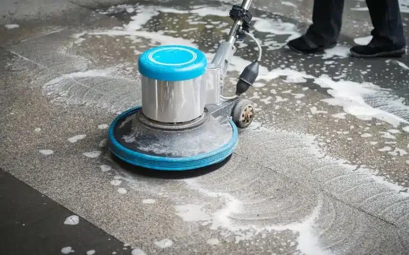 Industrial floor cleaning equipment used by Cleaning Company for professional commercial cleaning services in Qatar