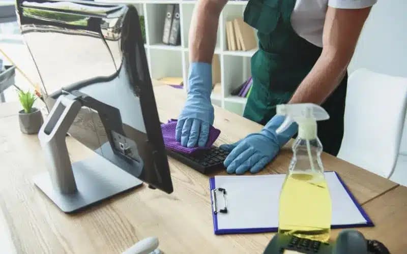 Professional office cleaning team by Cleaning Company — corporate workspace sanitization services in Doha Qatar